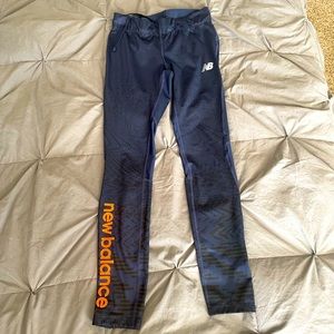 Women’s New Balance “Dry” Navy Blue Leggings with Mesh & Zipper. Size: Small